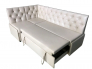 Угловой диван Призма со стяжками белый со спальным местом