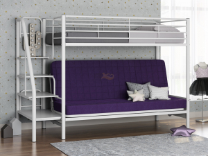 Двухъярусная кровать с диваном Мадлен 3 белый