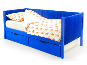 Кровать-тахта мягкая Svogen с ящиками синий