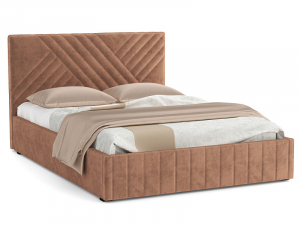 Кровать Гамма 1600 с основанием велюр тенерифе корица