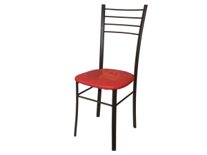Стул Лайт ДХ-5 на коричневом каркасе обивка красный