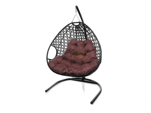 Подвесное кресло Кокон Для двоих Люкс каркас черный