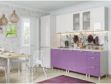 Кухня Модерн белый-фиолетовый