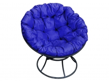 Кресло Папасан без ротанга синяя подушка