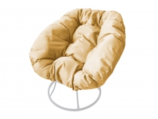 Кресло Пончик без ротанга бежевая подушка